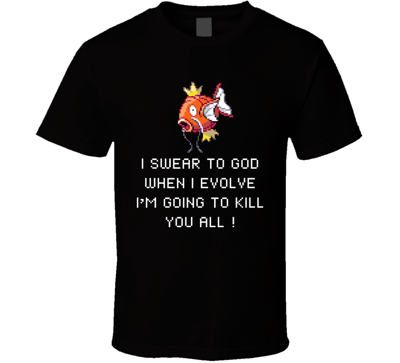 Pokemon Magikarp Evolution Funny Black Unisex T Shirt