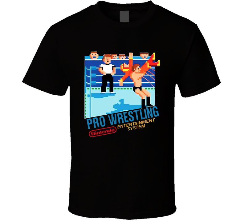 Nintendo Pro Wrestling 8bit Videogame Black Unisex T Shirt Nintendo Pro Wrestling 8bit Videogame Black Unisex T Shirt