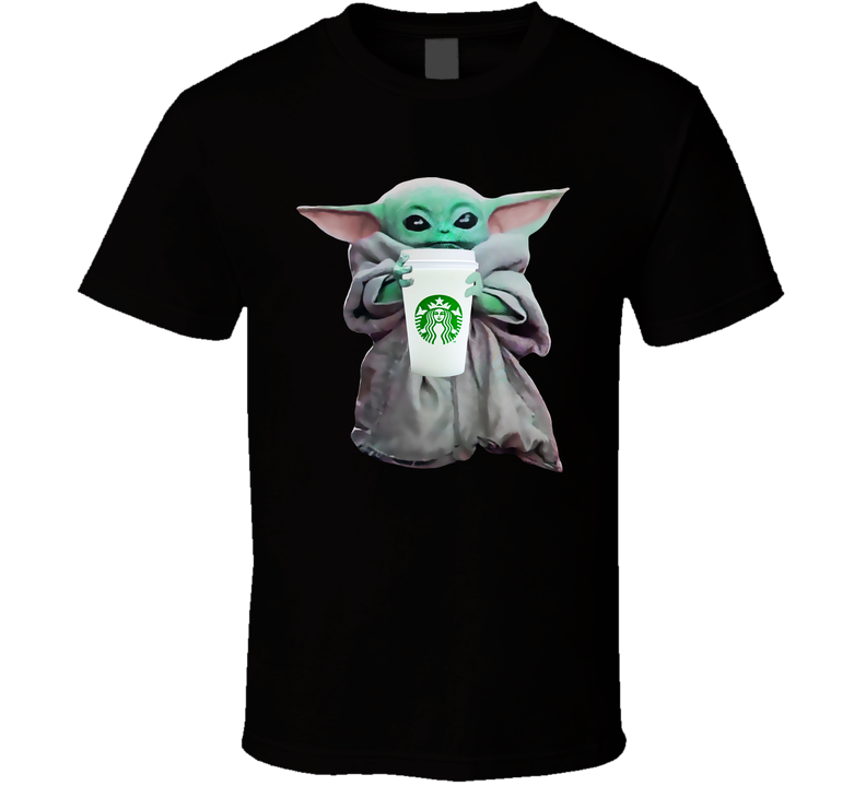Baby Yoda The Child Mandalorian Starbucks Coffee Drink Black Unisex T Shirt Baby Yoda The Child Mandalorian Starbucks Coffee Drink Black Unisex T Shirt