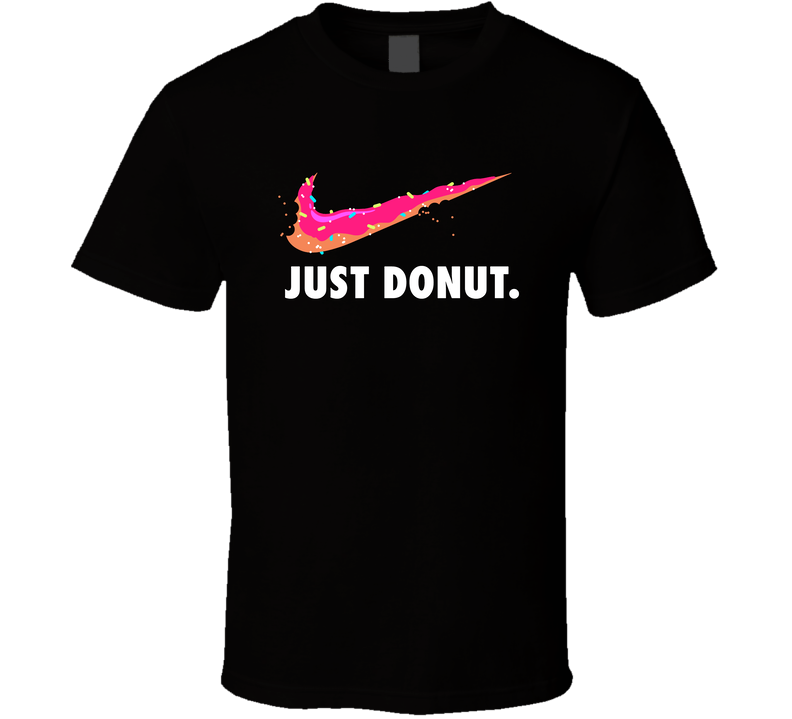 Just Donut Funny Simpsons Cartoon Just Do It Logo Parody Black Unisex T Shirt Just Donut Funny Simpsons Cartoon Just Do It Logo Parody Black Unisex T Shirt