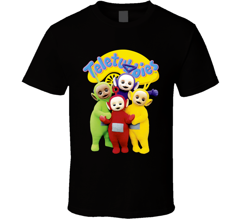 Teletubbies Group 90s Kids Tv Show Black Unisex T Shirt Teletubbies Group 90s Kids Tv Show Black Unisex T Shirt