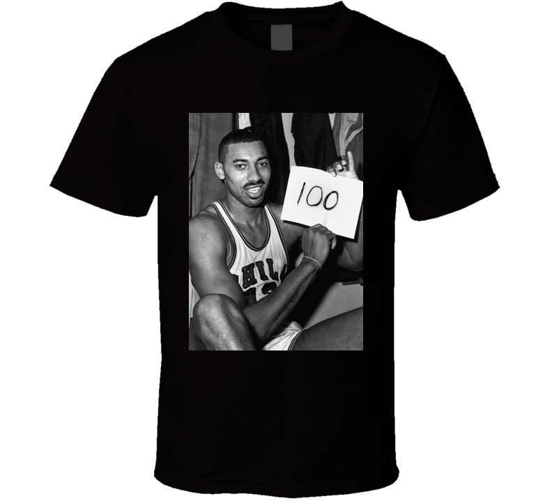 Wilt Chamberlain 100 Basketball Black Unisex T Shirt Wilt Chamberlain 100 Basketball Black Unisex T Shirt