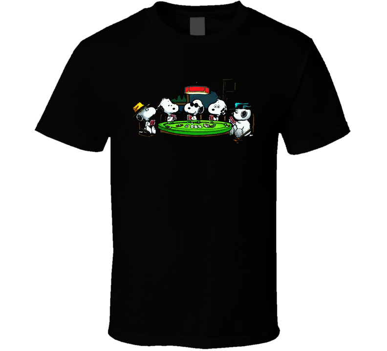 Peanuts- Snoopy's Poker Black Unisex T Shirt Peanuts- Snoopy's Poker Black Unisex T Shirt
