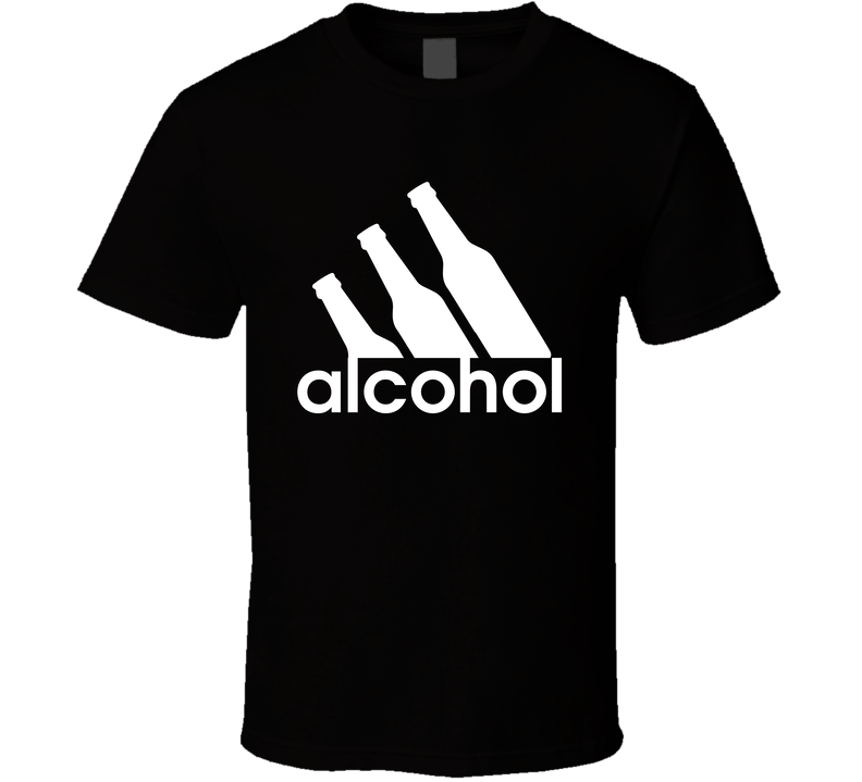 Alcohol Adidas Logo Parody Beer Drinking Party Black Unisex T Shirt Alcohol Adidas Logo Parody Beer Drinking Party Black Unisex T Shirt