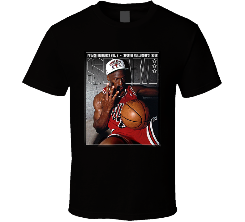 Michael Jordan 3 Championships Slam Magazine Black Unisex T Shirt