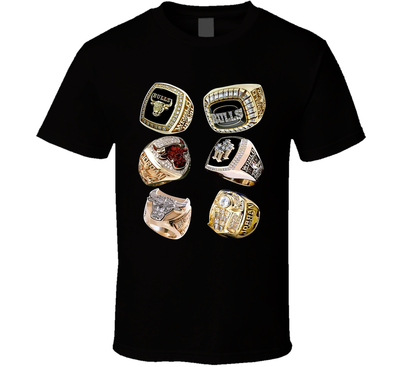 Michael Jordan Six Rings Chicago Basketball Dynasty Legend Black Unisex T Shirt