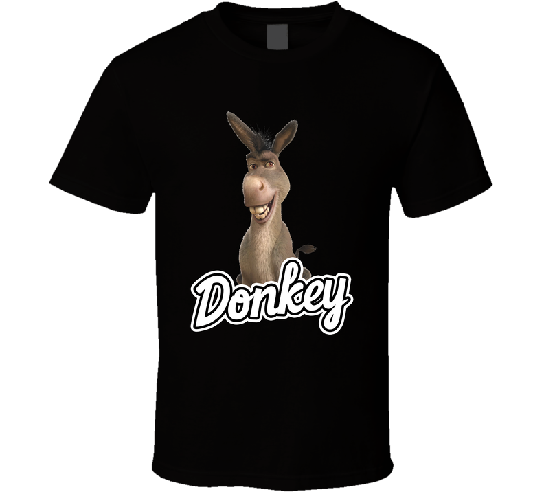 Donkey Shrek Best Movie Character Black Unisex T Shirt