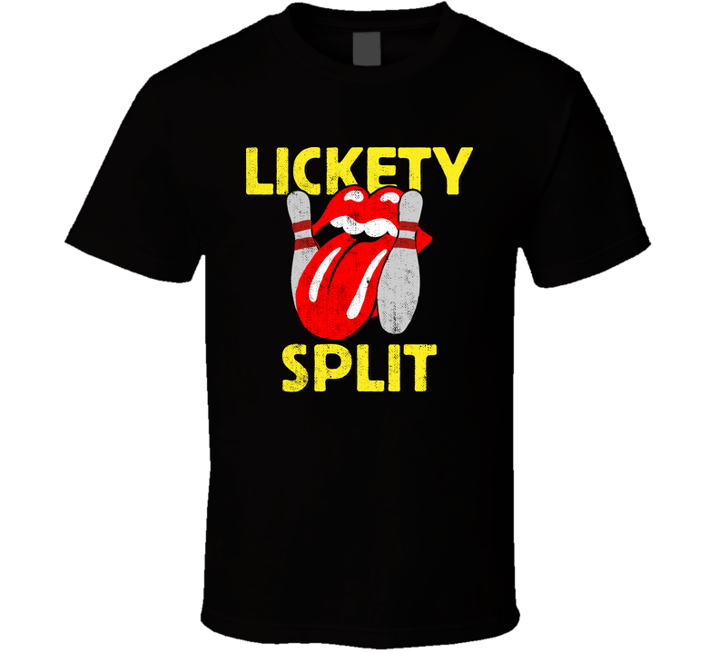 Lickety Split Bowling Team Worn Look Black Unisex T Shirt