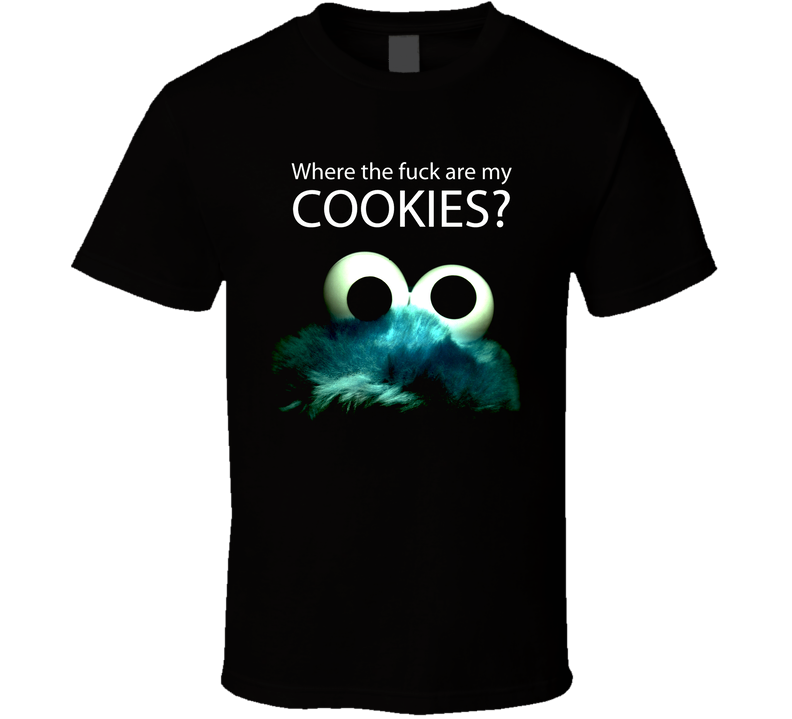 Cookie Monster Where Are My Cookies Black Unisex T Shirt