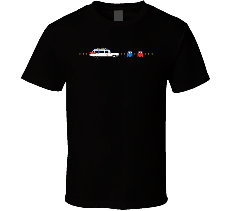 Ghostbusters Pacman Ghosts Retro Video Game Black Unisex T Shirt