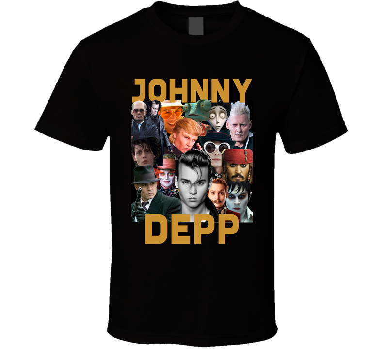 Johnny Depp Movies Mashup Hollywood Actor Fan Black Unisex T Shirt