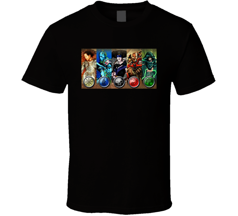 Magic The Gathering Ccg Mana Symbols Black Unisex T Shirt Magic The Gathering Ccg Mana Symbols Black Unisex T Shirt