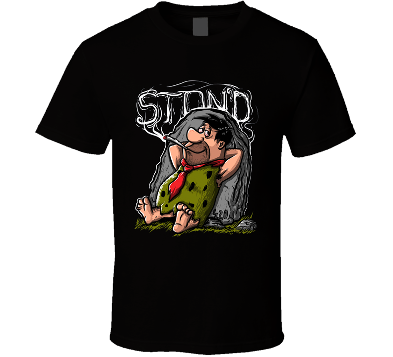 Fred Flintstone Stoned Stoner Weed Black Unisex T Shirt Fred Flintstone Stoned Stoner Weed Black Unisex T Shirt