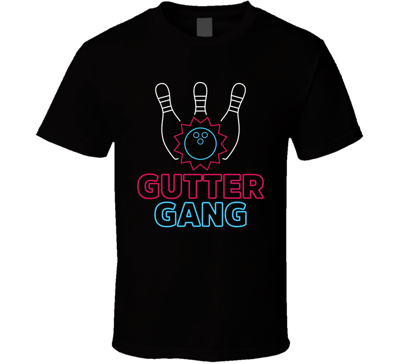 Gutter Gang Bowling Team Black Unisex T Shirt