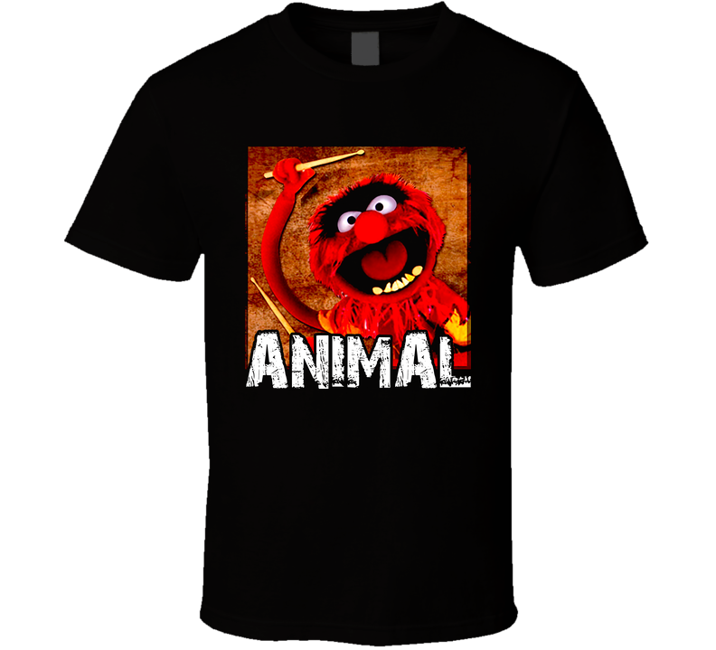 The Muppets Animal The Drummer Black Unisex T Shirt