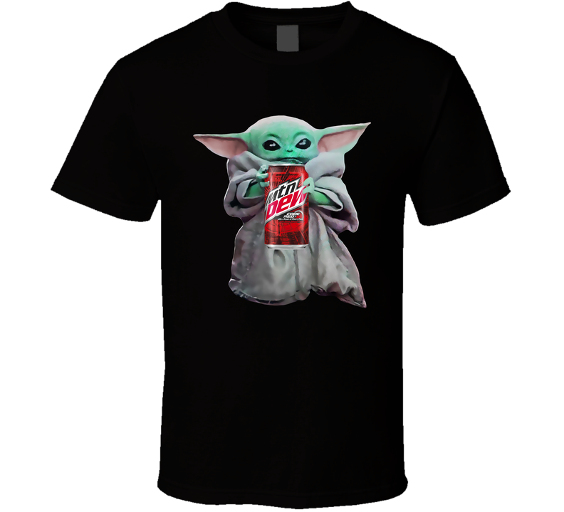 Baby Yoda The Child Mandalorian Mountain Dew Code Red Soda Pop Drink Black Unisex T Shirt