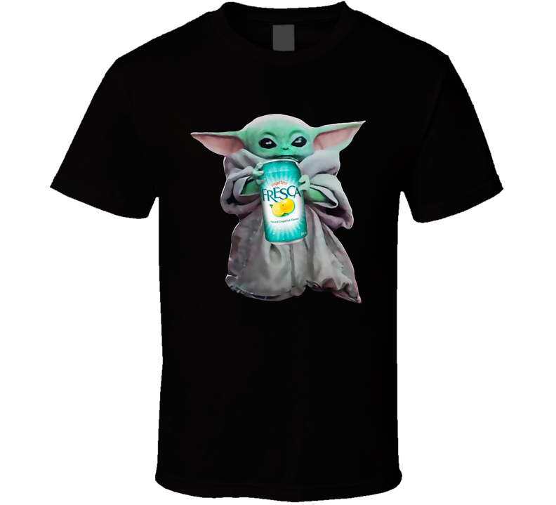 Baby Yoda The Child Mandalorian Fresca Soda Pop Drink Black Unisex T Shirt