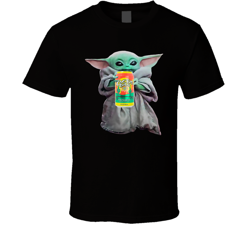 Baby Yoda The Child Mandalorian Cactus Cooler Soda Pop Drink Black Unisex T Shirt