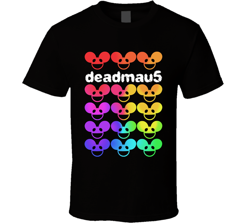 Deadmau5 Dj Colorful Mask Logo Fan Rave Black Unisex T Shirt