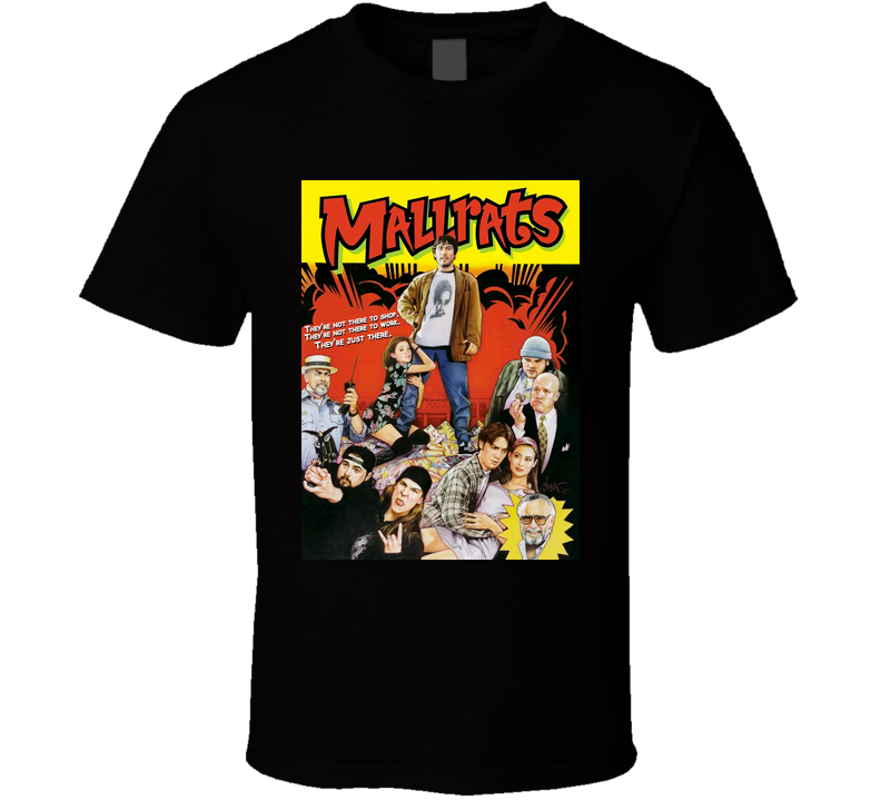 Mallrats Movie Poster 90s Kevin Smith Comedy Fan Black Unisex T Shirt Mallrats Movie Poster 90s Kevin Smith Comedy Fan Black Unisex T Shirt