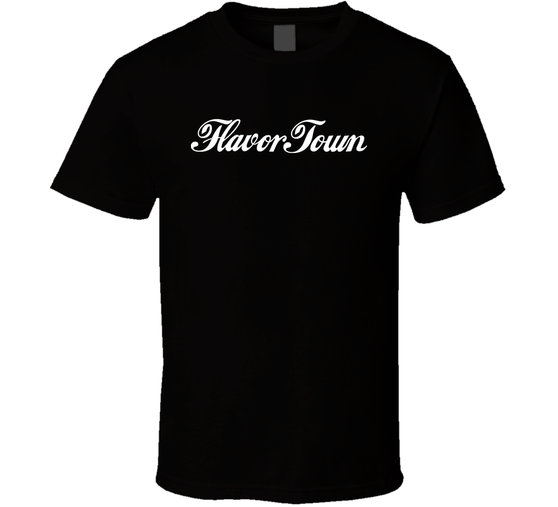 Flavortown Logo Parody Guy Fieri Cooking Chef Food Show Host Black Unisex T Shirt