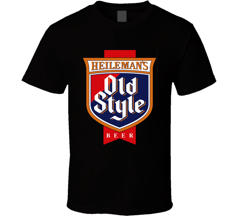 Heilemans Old Style Beer Cool Brewery Retro Brew Logo Black Unisex T Shirt