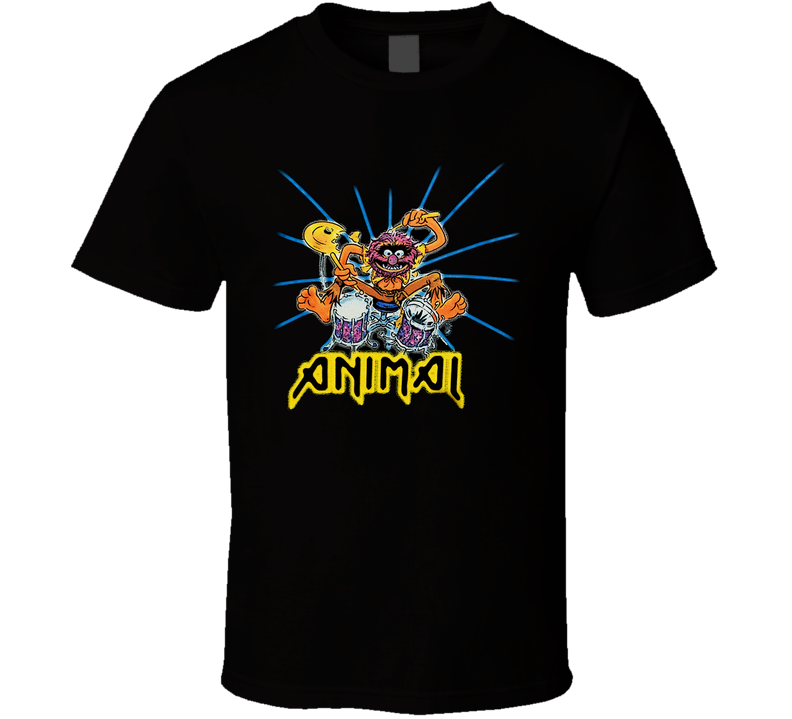 Animal Muppets Drummer Rock Black Unisex T Shirt