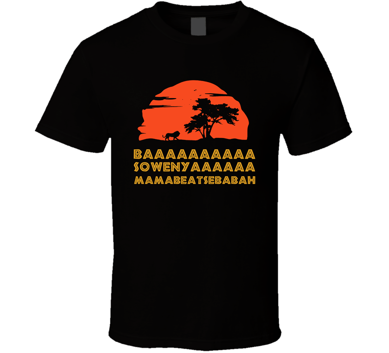 Baaa Sowenya Funny Lion King Silhouette Movie Fan Black Unisex T Shirt