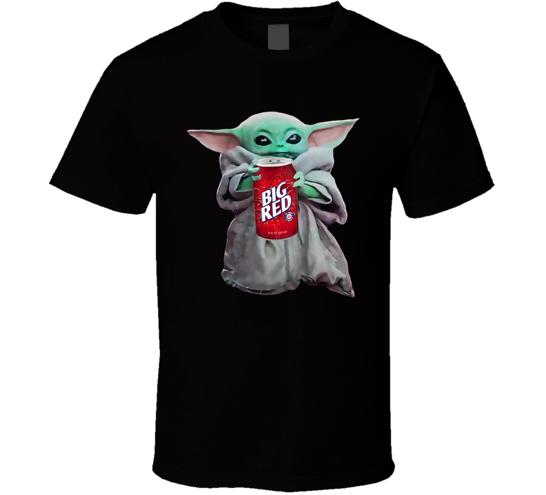 Baby Yoda The Child Mandalorian Big Red Soda Pop Drink Black Unisex T Shirt