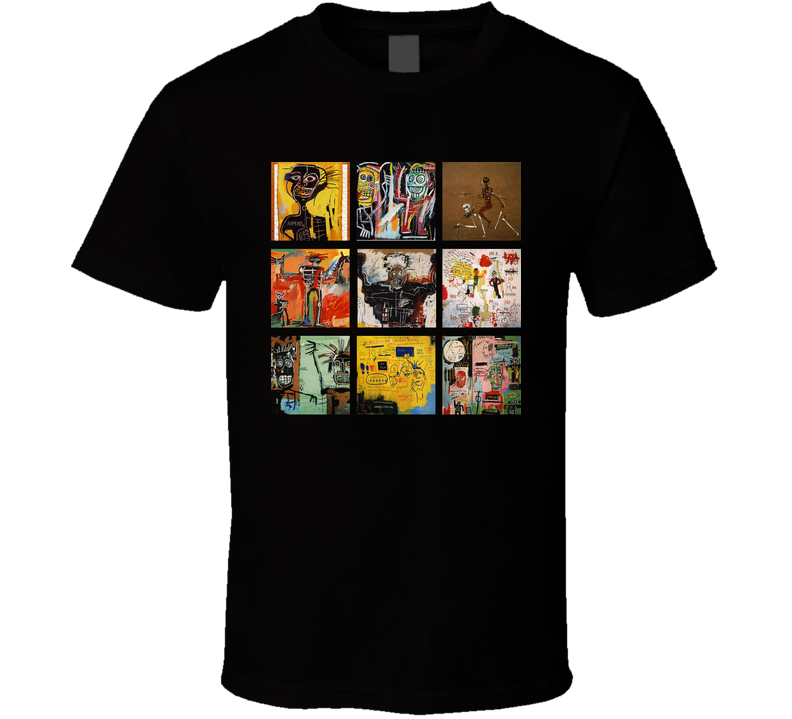 Jean Michel Basquiat Art Paintings Trendy Artsy Black Unisex T Shirt