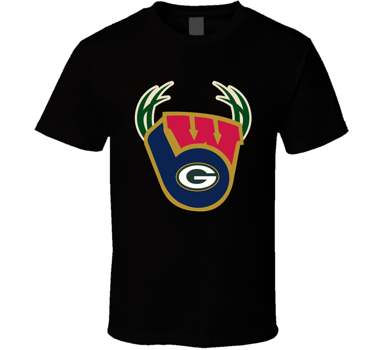 Wisconsin Sports Football Baseball Basketball Logo Mashup Sports Fan Black Unisex T Shirt Wisconsin Sports Football Baseball Basketball Logo Mashup Sports Fan Black Unisex T Shirt