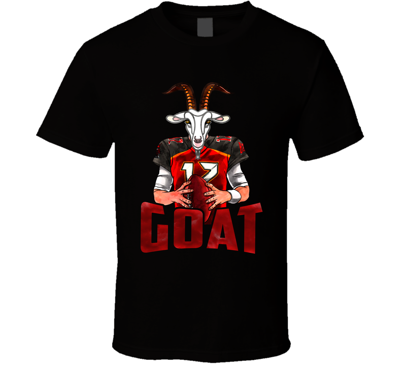 Tom Brady Goat Cartoon Tampa Bay Football Black Unisex T Shirt