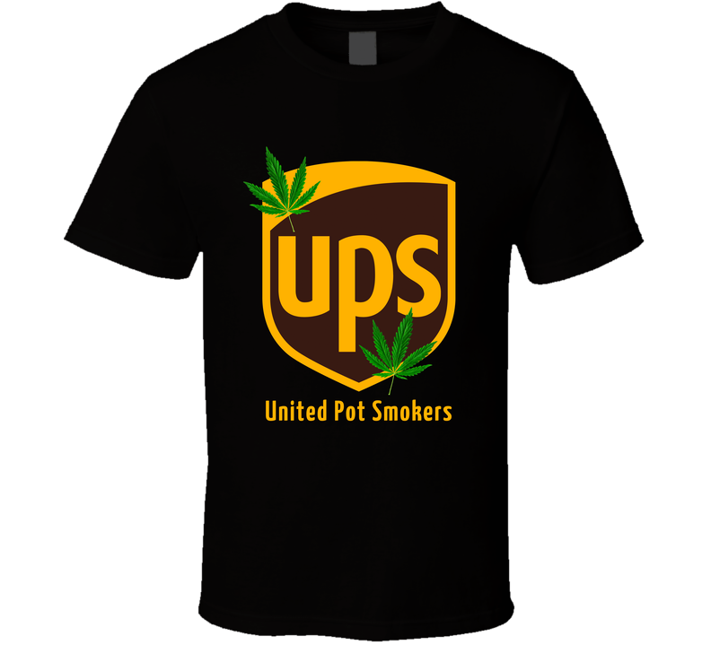 United Pot Smokers Ups Parody Weed Cannabis Black Unisex T Shirt