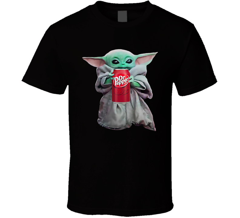 Baby Yoda The Child Mandalorian Dr Pepper Soda Pop Drink Black Unisex T Shirt Baby Yoda The Child Mandalorian Dr Pepper Soda Pop Drink Black Unisex T Shirt