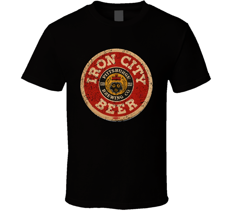 Iron City Beer Pittsburgh Brewing Worn Look Black Unisex T Shirt