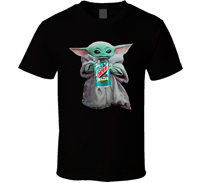 Baby Yoda The Child Mandalorian Mountain Dew Baja Blast Soda Pop Drink Black Unisex T Shirt Baby Yoda The Child Mandalorian Mountain Dew Baja Blast Soda Pop Drink Black Unisex T Shirt
