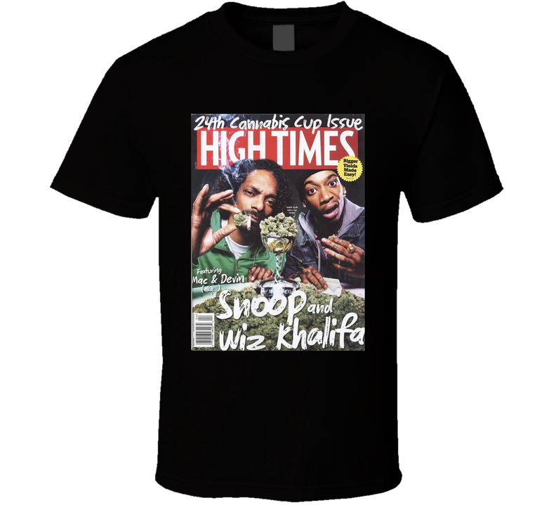 Wiz Khalifa And Snoop Mac And Devin High Times Magazine Stoner Black Unisex T Shirt