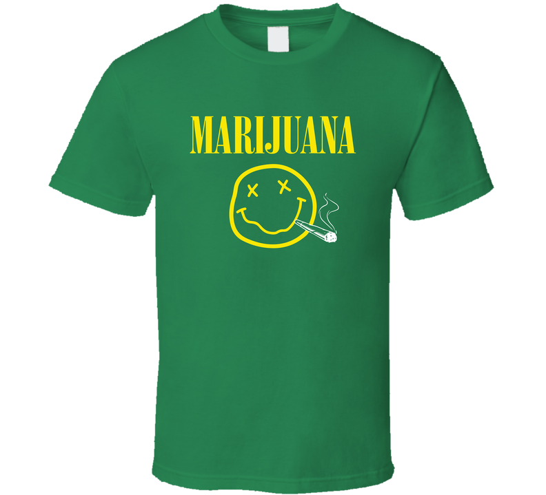 Marijuana Nirvana Logo Parody Weed Pot Head Smoking Music Band Green Unisex T Shirt Marijuana Nirvana Logo Parody Weed Pot Head Smoking Music Band Green Unisex T Shirt