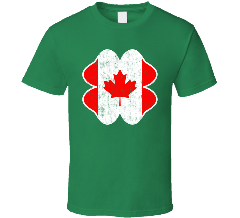 Irish Canadian Flag St Patrick's Day Drinking Worn Look Green Unisex T Shirt Irish Canadian Flag St Patrick's Day Drinking Worn Look Green Unisex T Shirt