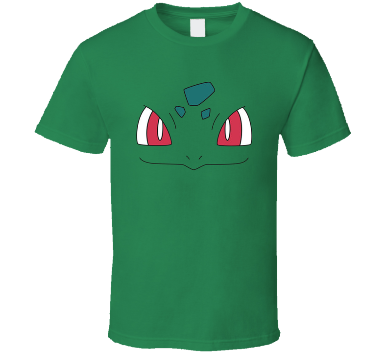 Bulbasaur Face Pokemon Fan Green Unisex T Shirt