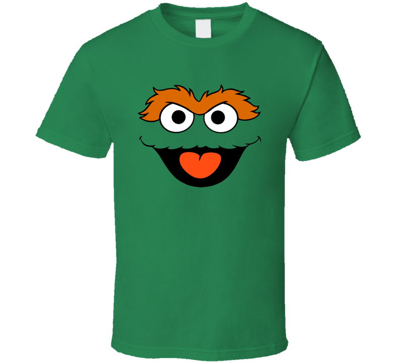 Oscar The Grouch Sesame Street Halloween Face Green Unisex T Shirt Oscar The Grouch Sesame Street Halloween Face Green Unisex T Shirt