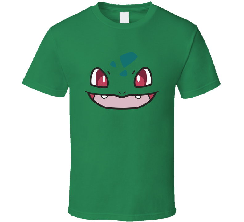 Bulbasaur Face Pokemon Fan Geek Gift Green Unisex T Shirt