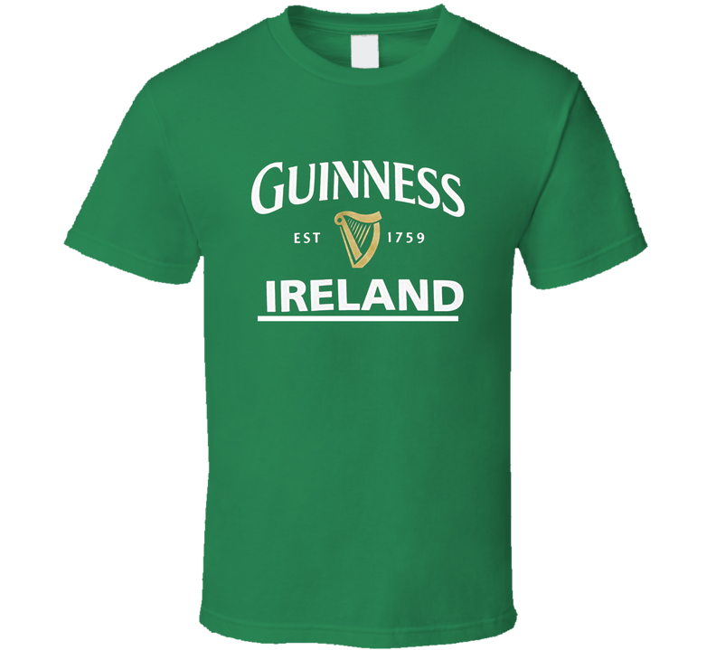 Guiness Ireland Estblashed Green Unisex T Shirt Guiness Ireland Estblashed Green Unisex T Shirt