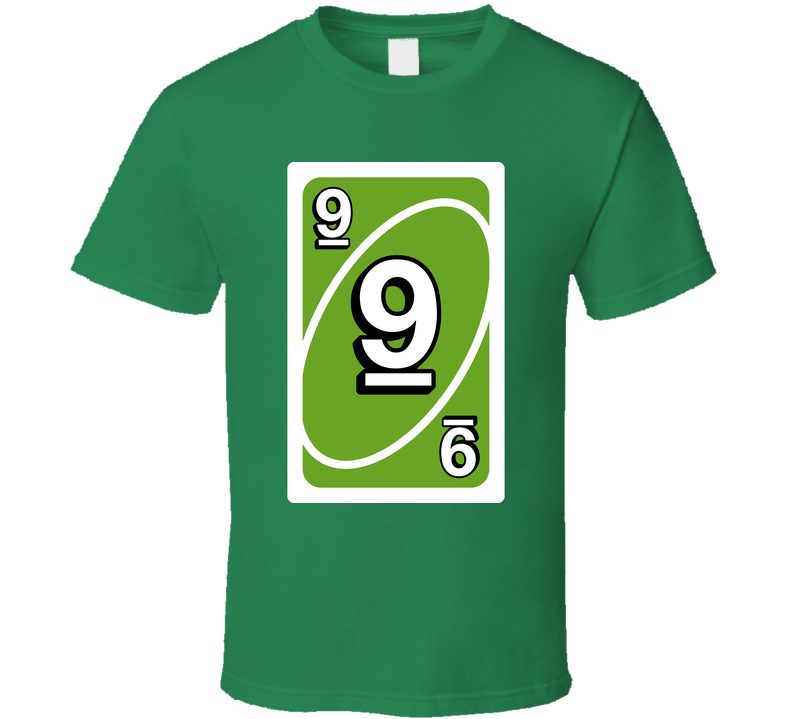 Nine 9 Green Uno Card Game Fan Halloween Fancy Dress Green Unisex T Shirt Nine 9 Green Uno Card Game Fan Halloween Fancy Dress Green Unisex T Shirt