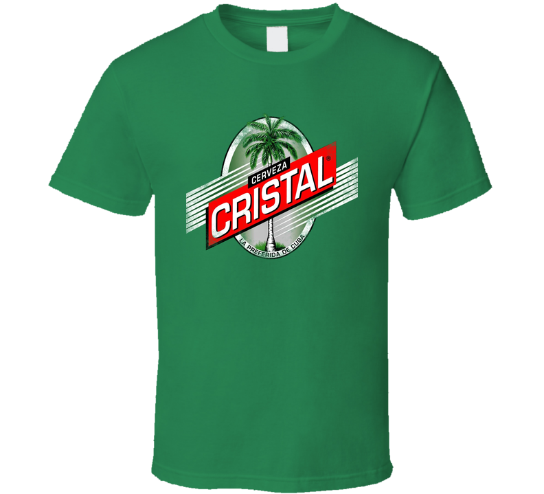 Cristal Cerveza Cuba Beer Can Label Logo Booze Party Drinking Green Unisex T Shirt