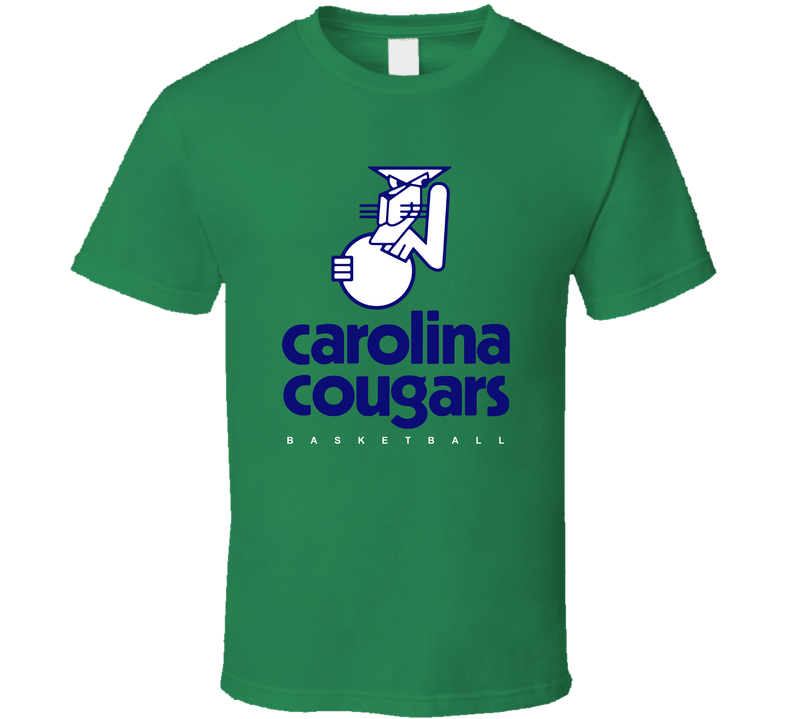Carolina Cougars Retro Basketball Team Logo Fan Green Unisex T Shirt