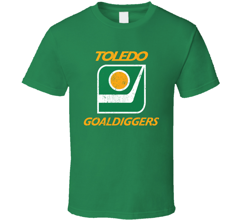 Toledo Goaldiggers Retro Hockey Logo Green Unisex T Shirt
