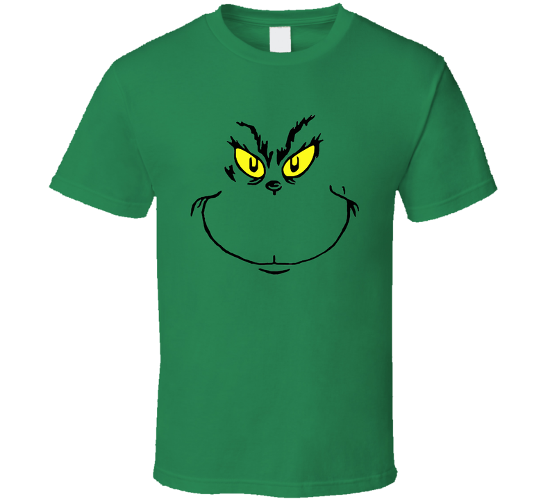 Grinch Face Popular Christmas Movie Character Fan Green Unisex T Shirt Grinch Face Popular Christmas Movie Character Fan Green Unisex T Shirt