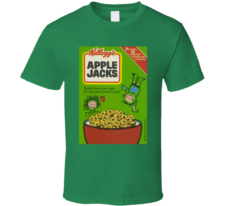 Apple Jacks Box Greatest Cereal Of All Time Breakfast Fan Foodie Green Unisex T Shirt