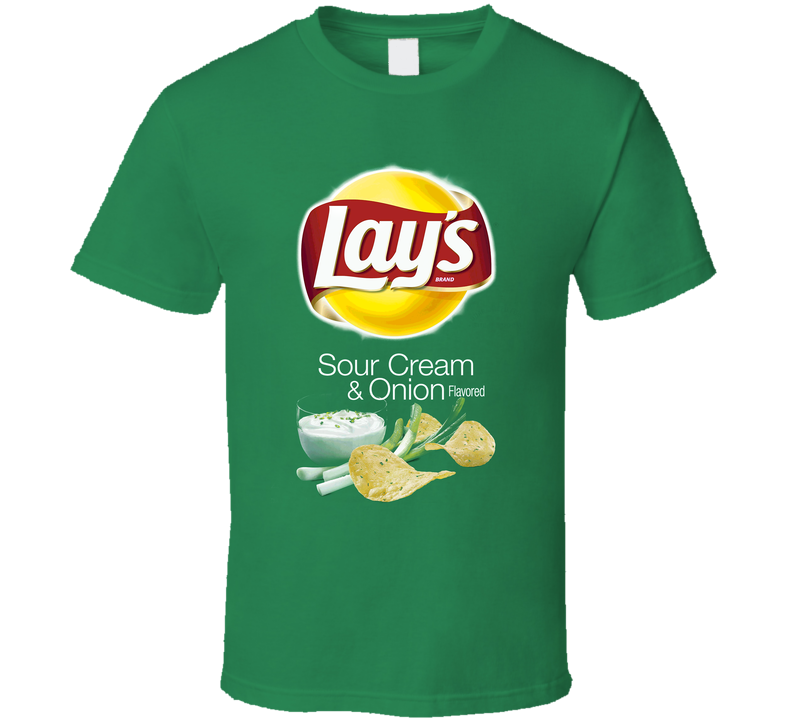Lay's Sour Cream And Onion Potato Chips Bag Costume Green Unisex T Shirt
